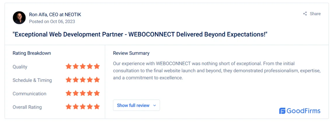 weboconnect testimonials