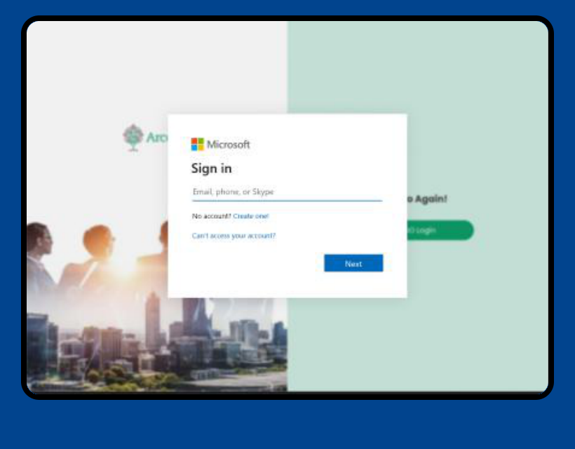 Revenue platform sign-in screen in production