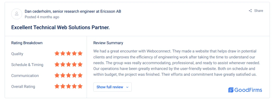 weboconnect testimonials